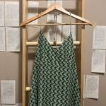 Loft Green Woven Boho Coastal Beach Summer Halter Dress with Zipper Photo 4