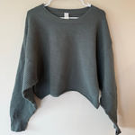 Aerie Offline by Sweater Womens Small Gray Cotton Knit Ribbed Boat Neck Casual Photo 0