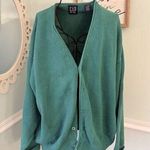 Gap Vintage  Green Cardigan L Button Up Thick Chunky Preppy Yacht Yuppie knit Photo 0