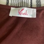 Krush Metallic Brown Ruched Square Neck Top Large Long Sleeve Y2K Hipster Streetwear‎ Photo 2