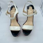 Christian Louboutin  Rare bella platform sandal white leather strappy tweed 41 Photo 2