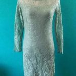 NWT Myntra All About You Green Lace Overlay Long Sleeve Midi Dress Size S Blue Photo 0