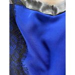 Guess  Dress Woman's Size 8 Stretch Cobalt Blue Black Lace & Pleather Michele Photo 8
