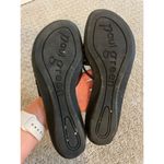 Paul Green  Black Leather Lase Cut Slip On Sandals Photo 5
