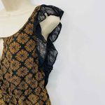 Maple Dress Womens Small Gold Black Sleeveless Knee Length Lace Silk Pockets Photo 5