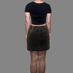 Tommy Hilfiger RARE & VINTAGE/Y2K VELVET OLIVE GREEN MINI SKIRT W GOLD ACCENT CHAIN Photo 3