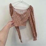 Urban Outfitters UO Old Soul Smocked Top Mauve Pink ish Leopard Cheetah Crop Top Photo 9