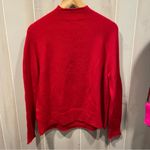 J.Crew Cute  red soft fuzzy roll neck marino wool alpaca blend oversized sweater Photo 7