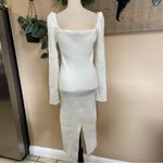 NWOT Lulus Gleaming Babe White Ribbed Knit Pearl Midi Sweater Dress Size XXL Photo 5