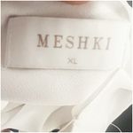 Meshki  Mini Slip Dress Cowl Neck Satin Size XL Pearly White Party Dress Wedding Photo 8