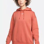 Nike  Women's S Sportswear Phoenix Fleece Oversized Pullover Hoodie Orange Coral Photo 0