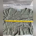 Arizona Jeans Arizona Jean Company Green Puff Sleeve Peplum Blouse Photo 4