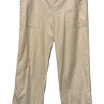 J.Crew Women's Linen Cotton Ankle Pants Size XS Beige Pull On Wide Leg Photo 0