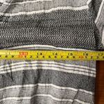 Girl Krazy Women's Faux Wrap Hi-Lo Stripe Roll Tab Sleeve Black White Top Small Photo 5