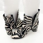 ASOS Designs Faux Leather Zebra Print Side Zip Chunky Heel Chelsea Boots Size 6 Photo 11