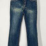 Nine West Womens 32x31 Boot Cut Embroidered Rhinestones Bling Blue Jeans Size 10 Photo 0