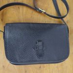 Vintage Albi Black Textured Leather Crossbody Purse Photo 3