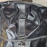 Via Spiga Womens Shoulder Bag Large Black Patent Leather Pockets Lined Hobo Photo 12