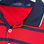 Red and Navy Striped Polo Shirt Size M Photo 1