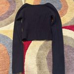 Princess Polly Black Sweater Knit Ribbed Sweetheart Neck Crop Top Size Small Photo 3