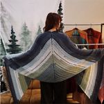 Handmade Elegant Multicolor (Blue, Green, and Cream)  Crochet Shawl Photo 0