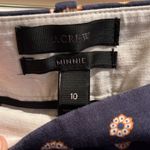 J.Crew  | Navy Blue Patterned Floral Dress Pants Minnie Style Size 10 Photo 2