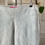 Thalia Sodi  Seafoam Light Sage Green Suede Leather Pants 13 14 Photo 3