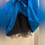 Urban Girl NWT Nites VTG Y2K 90s Blue Satin Floral Jacquard Prom Dress Photo 4