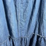 Vintage Union Label Blue Denim Midi Skirt Ruffle Cottage Prairie Boho‎ 6 Western Photo 2