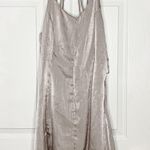 She & Sky  Satin Metallic Gold Slip Dress Photo 0
