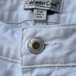Coldwater Creek white cropped capri embroidered hem natural fit jeans Photo 3