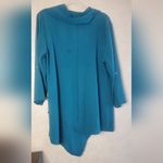 Ali Miles Blue Top Womens Blouse Size L Textured 3/4 Sleeve Cowl Neck. Size L Photo 2
