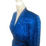 Vintage Silk Studio Blue & Black polkadot fitted waist top & skirt size 12 Photo 3