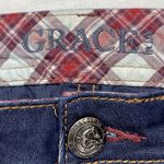 GRACE IN LA  Jeans Womens 31 cropped‎ quilted pockets plaid cuffs Photo 9