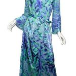 Oscar de la Renta 💖 Blue & Green Watercolor Robe Photo 0