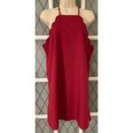 Lulus  Endlessly Endearing Wine Maroon Scallop Halter Mini Dress Size Large Photo 3