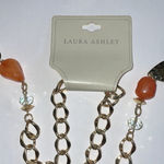 Laura Ashley  Gold Tone Link Chain Beaded Colorful Boho Necklace Photo 6