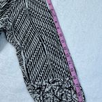 Soft Surroundings  Raven Shift Black and White Dress  3/4 Sleeve Ikat Print Rayon Photo 6