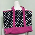 J.Crew Black Polkadot Canvas Tote Photo 0