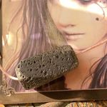 Handmade Black Lava Stone antique Pink Leather Choker Photo 3