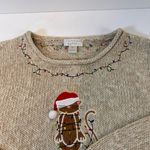 Christopher & Banks Beige Bah Humbug Holiday Sweater with Cat Design Women’s XL Photo 6