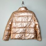 J.Crew  Rose Gold Metallic Puffer Jacket Size M Photo 4