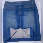 Banana Republic  Blue Denim A-Line Knee-Length Skirt Photo 2