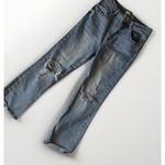 Risen Jeans Size 5 27 Blue Low Rise Raw Hem Ankle Straight Denim Pants Photo 0