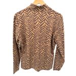 J. McLaughlin  Catalina Cloth Quarter Zip Pullover XL Brown Tan Zebra Print Top Photo 4