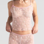 SKIMS Camisole Shorts Set Sz 2X 16-18 Cherry Blossom Multi Tulle Lounge Sleep Photo 0