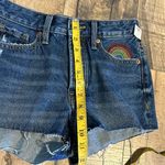 Old Navy Womens 0 Rainbow Embroidered High Rise Frayed Cut off Denim Shorts New Photo 3