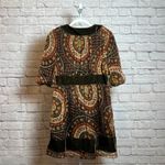 Theme Velvet Boho Print Mini Dress Women's Size L Retro Festival Style Size L Photo 3
