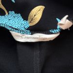 Soft Surroundings Chinoiserie Pants Women Medium Pull On Black Blue Floral Party Photo 5