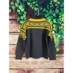 Free People Chunky Knit Ski Sweater Turtleneck Fair Isle Turtleneck Wool Gray Yellow Women L Photo 1